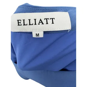 Elliatt Blue Cassini Ruched Wrap Dress M Wedding Guest Party Asymmetric Knit thumbnail 7
