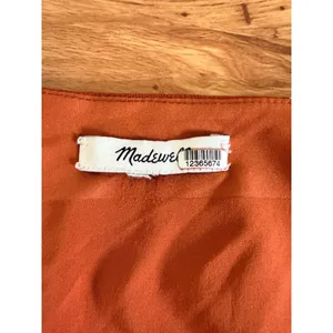 Madewell Smocked-Waist Mini Dress Polka Dots Burnt‎ Clay Puff Sleeve XS thumbnail 4