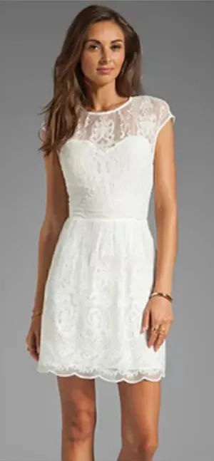 NWT Dolce Vita Kloey Silk Embroidery Dress Ivory Sz S. Formal Bridal cocktail thumbnail 1