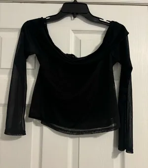 See You Monday Black Long sleeve crop top thumbnail 1