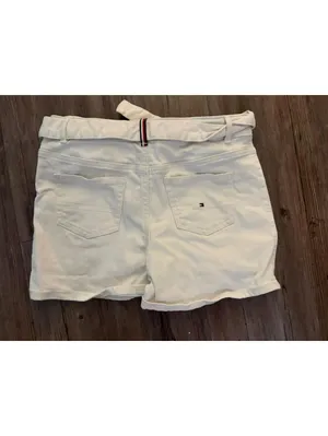 Y2K Tommy Hilfiger High Rise White Denim Shorts SZ 12 thumbnail 3