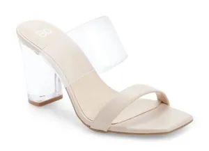 BP. Naomi Block Heel Sandal in Blush Faux‎ Leather Size 10 thumbnail 1