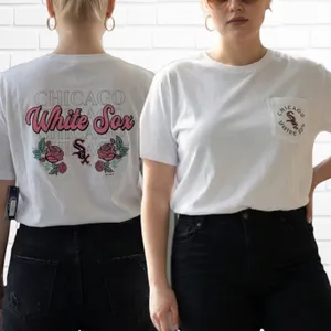 Majestic G-III 4Her Chicago White Sox Retro Roses T-Shirt XL NWT thumbnail 2