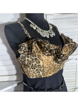 vintage Y2K dress animal print black sweetheart ruffles cocktail grunge glam 11 thumbnail 5