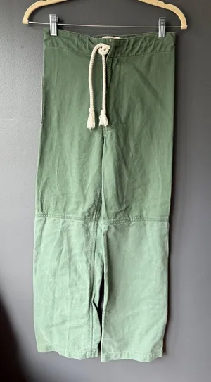 Riley Olive Green Wide Leg Pants with Drawstring Waist XS thumbnail 1