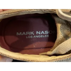 Mark Nason Womens 8.5 Sneakers Gold Metallic Leather Low Top Lace‎ Up Preppy thumbnail 3