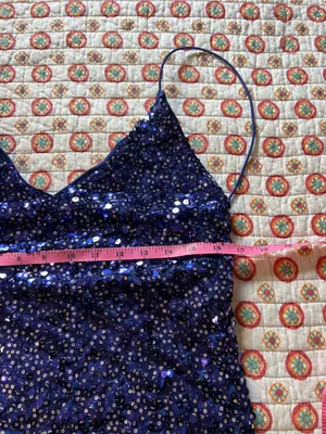 EUC Lulus Force of Fashion Royal Blue Backless Sequin Mini Dress size medium thumbnail 7