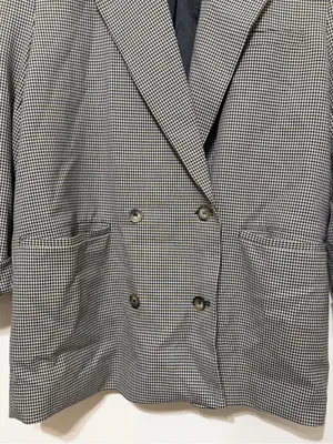 ZARA Houndstooth Blazer Size Medium Blogger Fav Women’s Double Breasted thumbnail 5