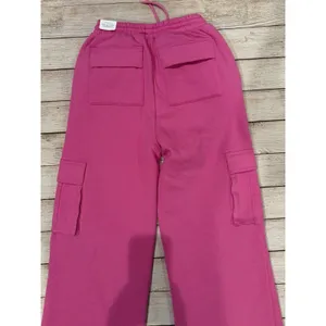 Bright pink Victoria's Secret PINK Campus Fleece wide-leg cargo sweatpants Small thumbnail 3