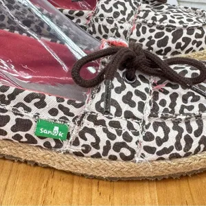 Sanuk Kariba Sidewalk Surfer‎ Leopard Print Espadrille Hemp Slip On Shoe 7 thumbnail 7
