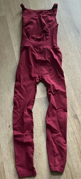 NWOT-FP Movement Good Karma Merlot Sleeve Onesie Jumpsuit Sz XS/S thumbnail 1
