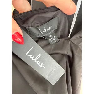 NWT Lulus Gorgeous Season Black Satin Backless Midi Dress Open back Party Size M thumbnail 6