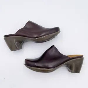 NAOT Eden Dream Leather Mule Clog Women's Size 38 US 7 Deep Brown Purple Boho thumbnail 11
