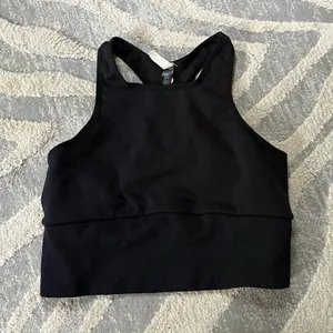 Free people movement women’s black racerback cropped tank top M/L thumbnail 1