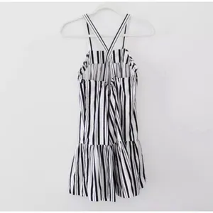 Urban Outfitters Alice Ritter & Size M Anais Drop Waist Stripe Mini Dress‎ White/Black thumbnail 3