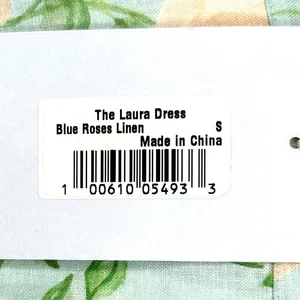 New HILL HOUSE HOME Blue Roses Linen Laura Dress Size Small Button Front Belted thumbnail 6