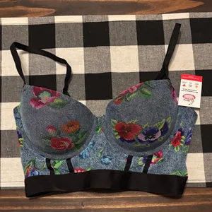 Parade Floral denim look bustier small new thumbnail 1