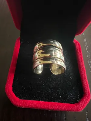 Chunky Gold Statement Ring for Women Gold Knuckle Ring Size 7 thumbnail 2