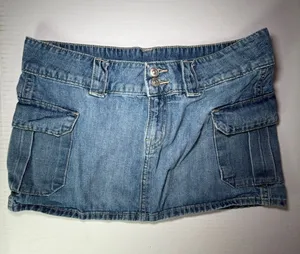 H&M Light Denim Cargo Mini Skirt thumbnail 1
