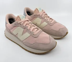 New Balance 237 Sneakers Women 8 Pink Good Retro Mesh Suede Low Top WS237V1 thumbnail 1
