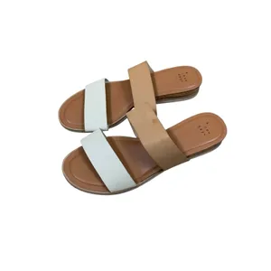 A‎ New Day Tan White Double Strap Slide Sandals Comfort Cork Platform Boho 10 thumbnail 3