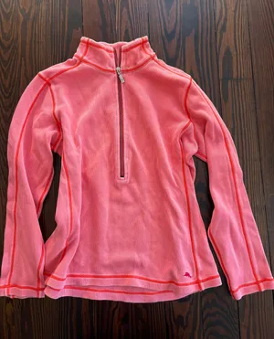 Tommy Bahama Pink Quarter Zip Sweatshirt thumbnail 2