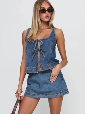 Princess Polly Jean Skort thumbnail 5