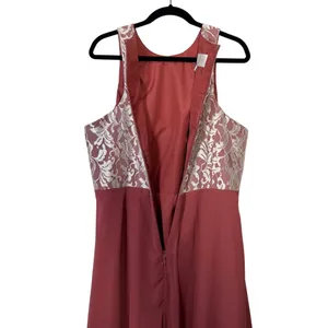 Azazie Rose Lace Bodice‎ Chiffon Skirt Maxi Dress Formal Evening Gown Size A 20 thumbnail 9
