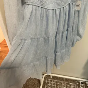 Altar’d State Light Blue Smocked Longsleeve Mini Dress new with tags Medium thumbnail 2