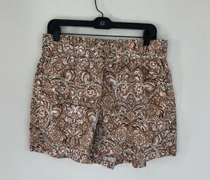 J. Crew Pull On Cotton Poplin Shorts in Ornate Paisley Size Medium thumbnail 3