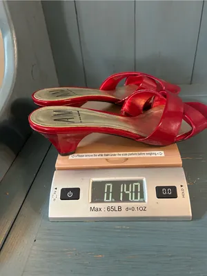 A/M by Eva Martino Red Patent Leather Crisscross Low Heel Mules | Size 9.5 thumbnail 9