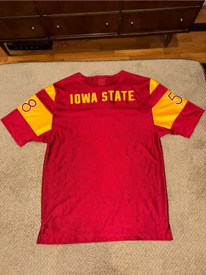 PINK Victoria's Secret Iowa State Cyclones Red and Yellow Oversized Jersey thumbnail 2