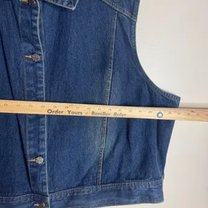 Indigo Thread Co. Women's Denim Vest Crochet Lace Back Blue Size XL thumbnail 5