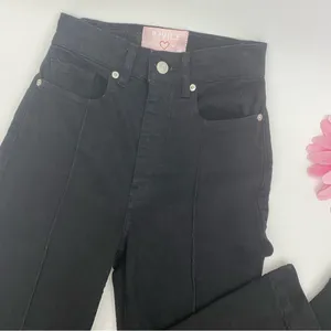 Revice Denim Avalon Flare High Rise Cut Out Jeans: Black thumbnail 8
