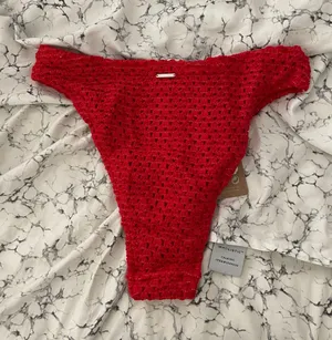 Red Crochet Bikini Bottom Size L thumbnail 3
