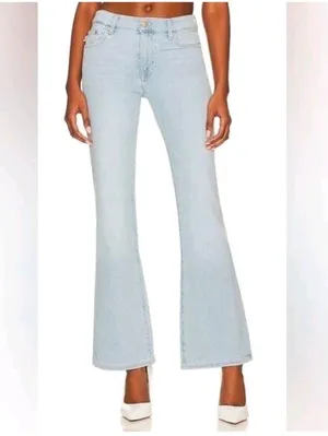 Lovers + Friends Light Blue High-Rise Wide-Leg Jeans Size 27 thumbnail 2
