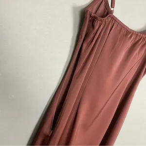 NWT Kendall +‎ Kylie Slip Drsss FLAWS Brown Size XS Midi Tie Milkmaid Satin thumbnail 15