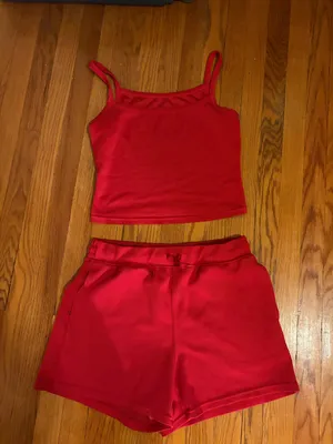 Amazon Red Tank Top & Matching Shorts Set thumbnail 1