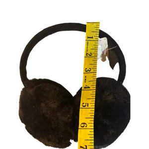 FURFUR Black Faux Fur Ear Muffs One Size thumbnail 5