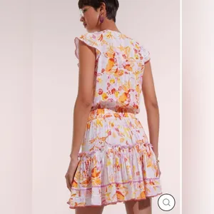 Poupette St Barth Anais Orange Nemesia Floral Mini Dress Resort XS thumbnail 2