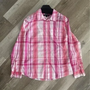 Tommy Hilfiger plaid pink & white classic fit shirt size small thumbnail 12