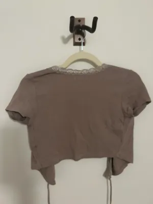 Garage Cropped Tie Lace Top thumbnail 3