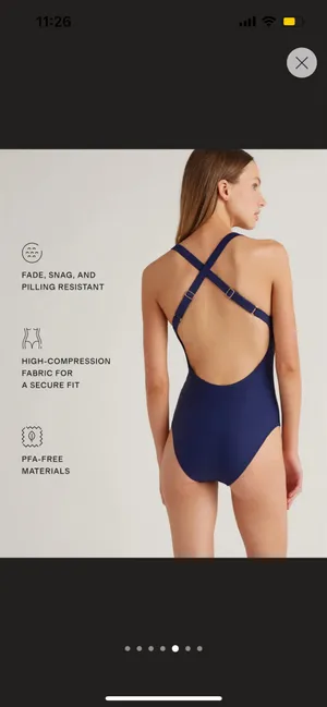 New Quince Italian Cross-Back One-Piece Swimsuit -Size XS thumbnail 5