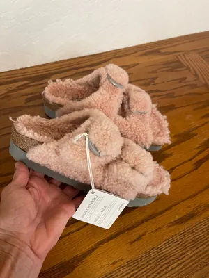 Papillo bi Birkenstocks Sherpa sandal pink size European 38 thumbnail 2