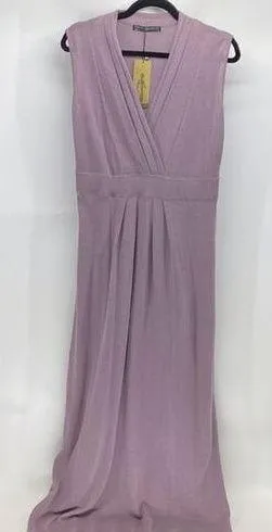 Peruvian Connection ADRIATICO lilac maxi knit dress minimalist size M thumbnail 1