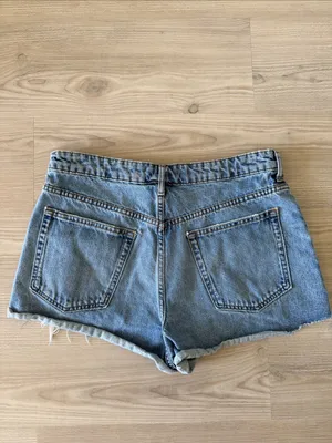Zara Classic Distressed Denim Shorts - Light Blue thumbnail 4