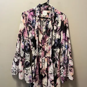 MISA Floral Boho Romantic Midi Slit Dress Flowy Garden‎ Party Whimsical Fairy SM thumbnail 3
