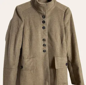 Zara Taupe Brown Single Breasted Wool Blend Over Coat Size Small thumbnail 3