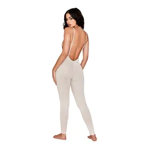 HOUSE OF CB Zahara Milk Marl Summer Lounge Beige Oatmeal Onesie Jumpsuit thumbnail 5