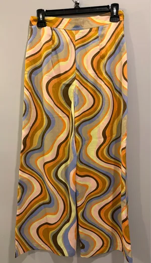 Urban Outfitters Satin Olympia Swirl Print Wide-Leg Pants Multicolor thumbnail 5
